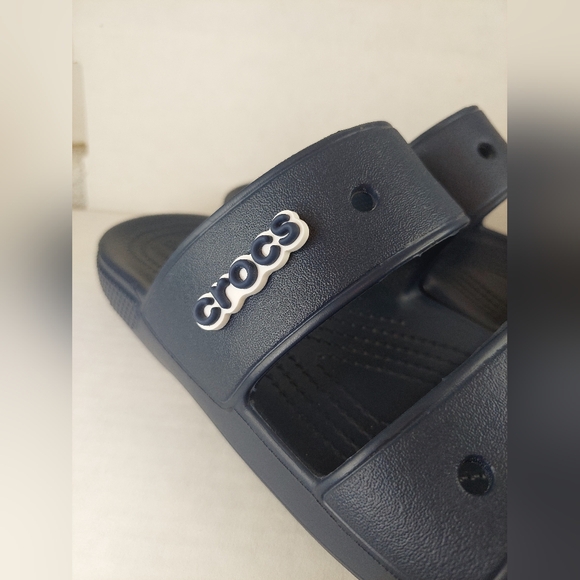 Crocs Unisex Classic Navy Blue Size 7M/9W Two-Strap Slide Sandals - Picture 16 of 16